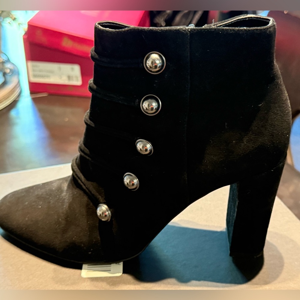 Banana Republic Black Ankle Booties with Silver Accents
